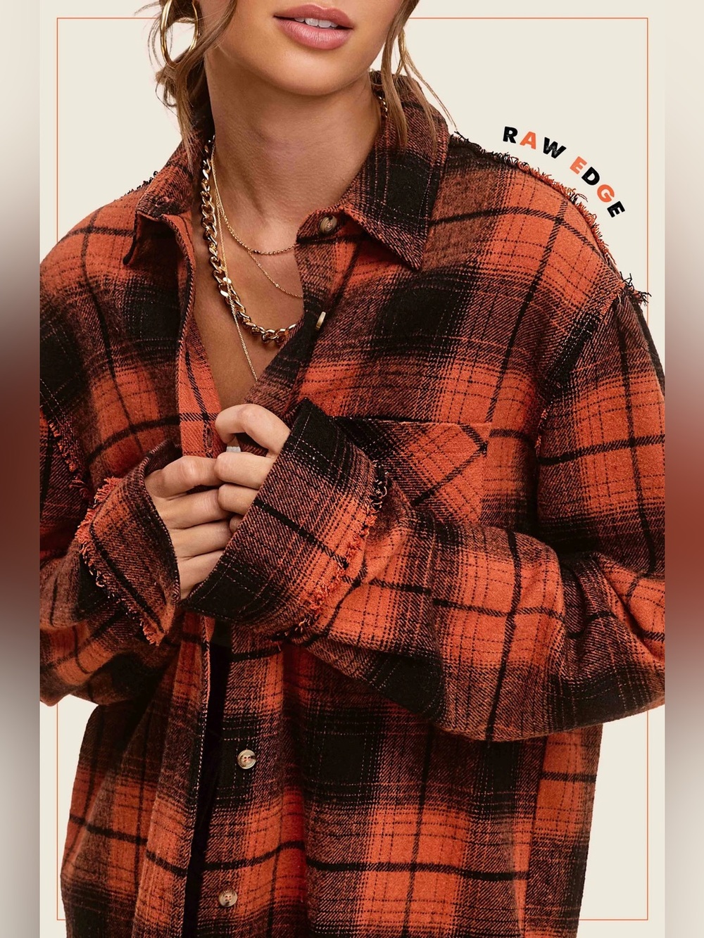 La Miel Mineral Washed Button Down Soft Fabric Plaid Shirt